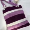 Handmade Purple & White Striped Crochet Bag