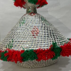Handmade Conical Roti Holder with Glitter Accents & Tassels